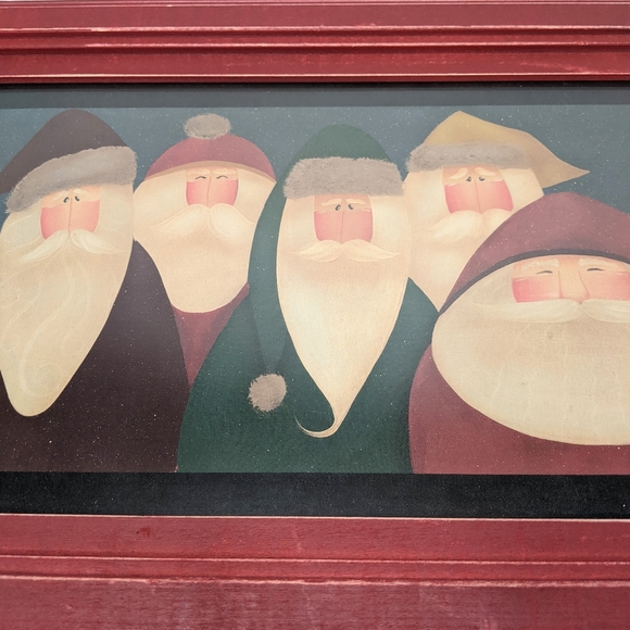 Fiddlestix Wall Art Print Primative Santas - Picture 8 of 12